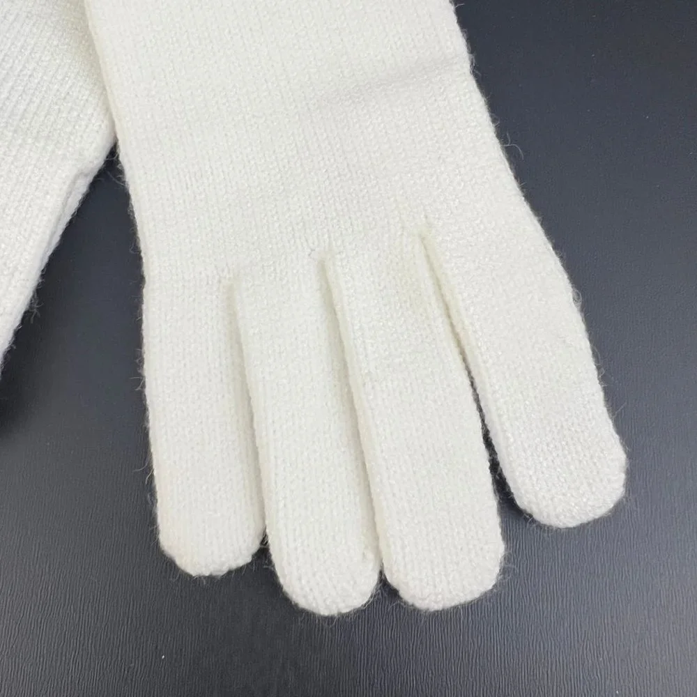 DKNY Women's Ivy Winter Gloves White Logo Gloves‎ Size 0S Touch Screen Texting